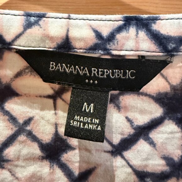 Banana Republic 100% cotton featherweight popover blouse with tassel tie - Picture 5 of 6